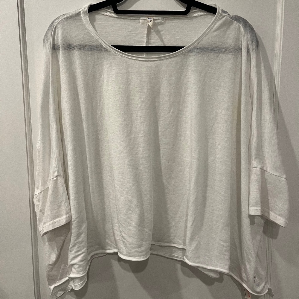 Free People White Flowy Top